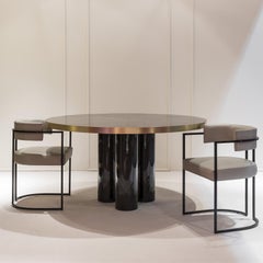 21st Century Ray Table, in High Gloss Frisé Grey Sikomoro, by Duistt