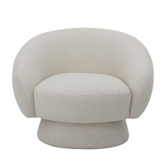 21st Century, Ready to Ship Elephant Club Circular Base Curved Lounge Chair