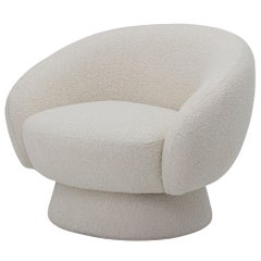 21st Century, Ready to Ship Elephant Club Circular Base Curved Lounge Chair