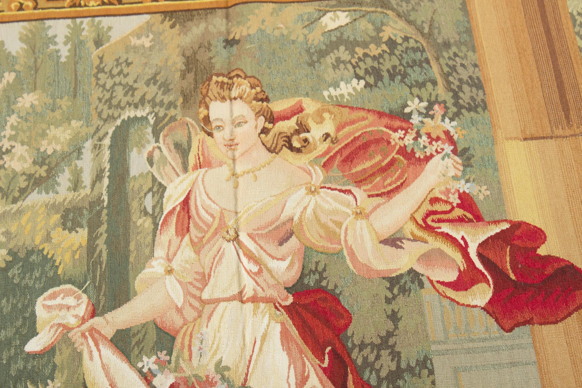 Chinese 21st Century Recreation of an 18th Century Brussels Tapestry 5'7 x 6'1 For Sale