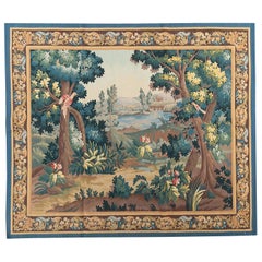 21. Jahrhundert Nachbildung eines Wandteppichs im Verdure-Stil des 18. Jahrhunderts7''2""x8''6""