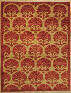 21st Century Red and Yellow Ottoman Afgan Islamic Fabric Rug, ca 2020