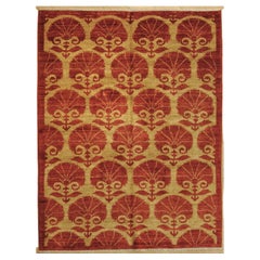 21st Century Red and Yellow Ottoman Afgan Islamic Fabric Rug, ca 2020