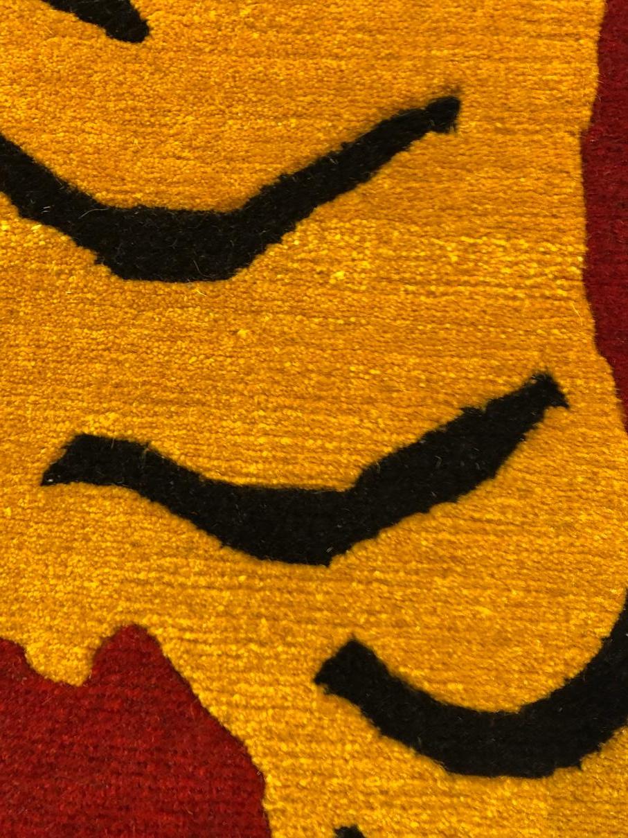 21st Century Red and Yellow Tiger Tibetan Rug Prayer, 2019 6