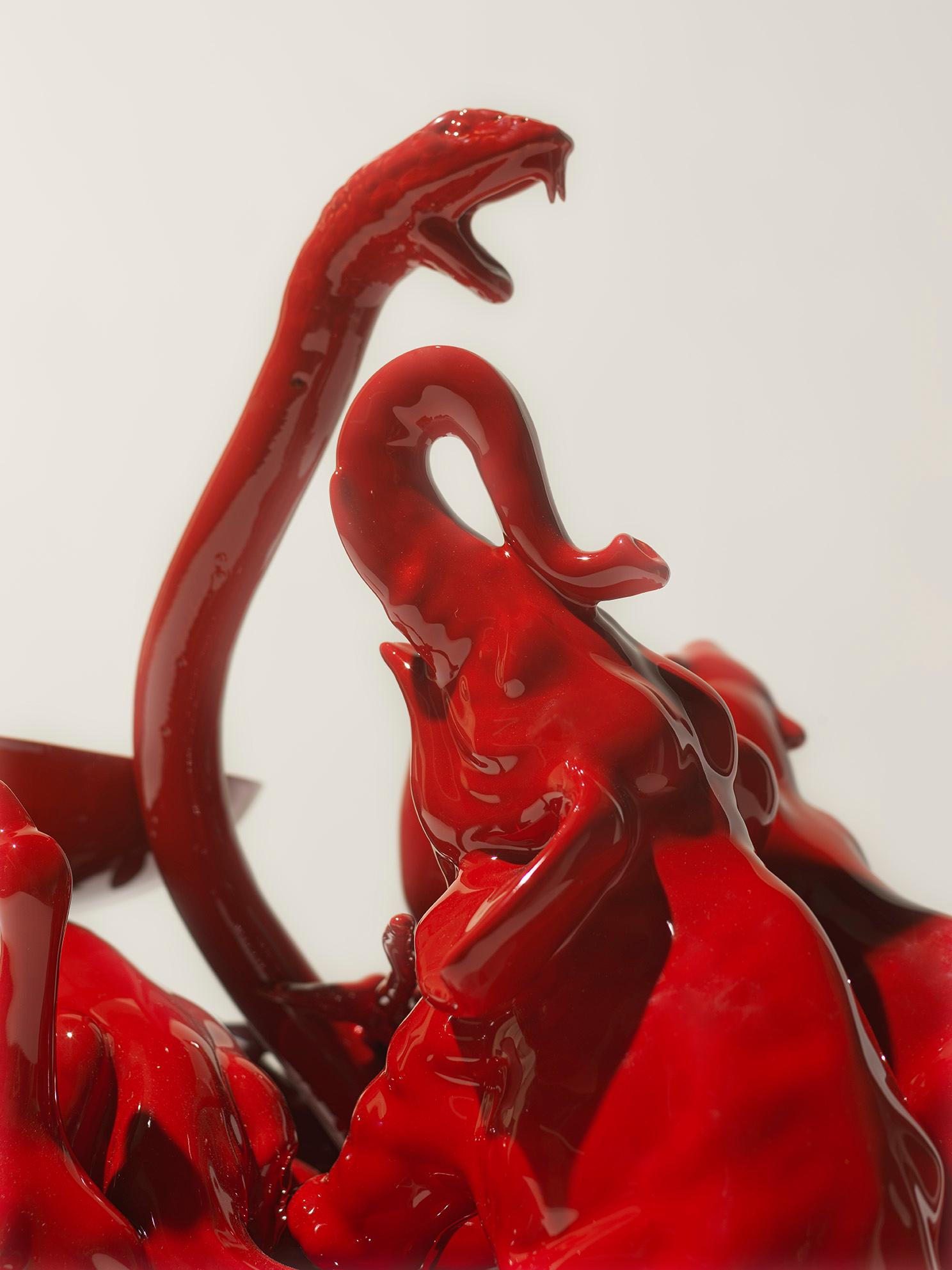 Italian 21st Century Italy Red Fox Sculpture Ceramica Gatti designer A. Anastasio For Sale