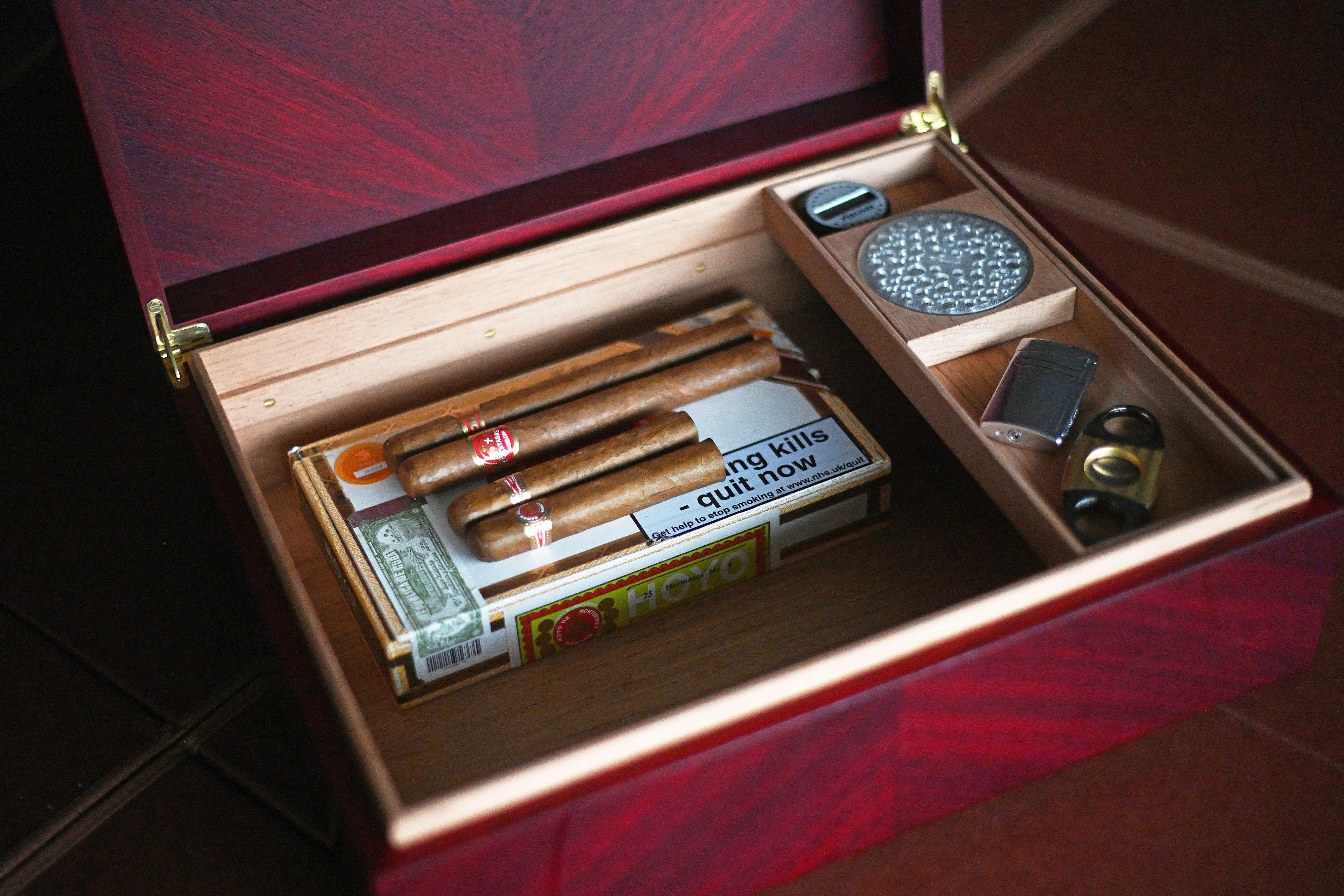 Contemporary 21st Century Red Padauk and Cedar Humidor For Sale