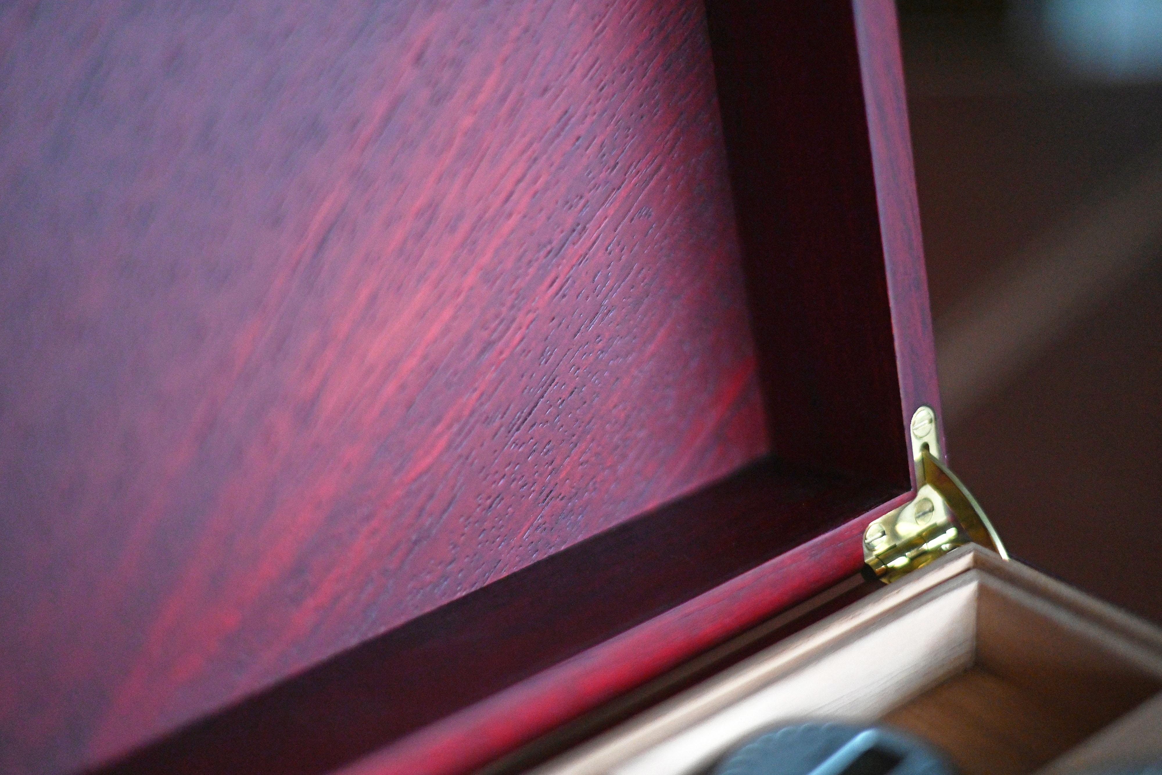 Padouk 21st Century Red Padauk and Cedar Humidor For Sale