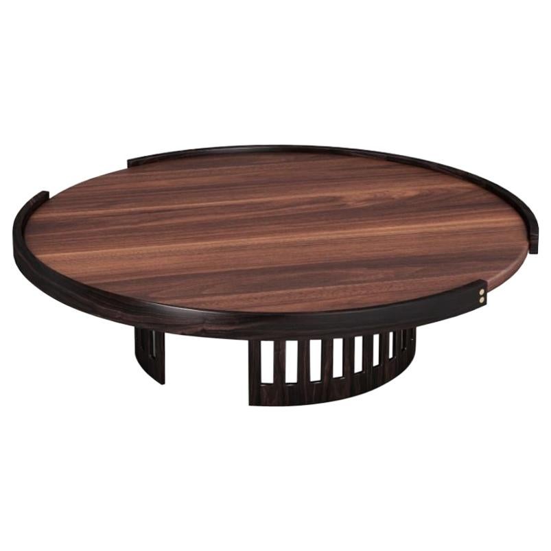 Table centrale Richard du 21e siècle en bois de noyer