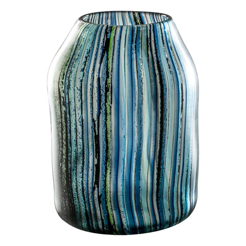 Riflessi-Vase aus mittelgroßem Glas des 21. Jahrhunderts in mehrfarbigem Design von Michela Cattai