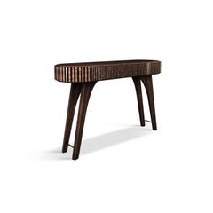 21st Century Robert Console Walnut Wood Made in Portugal by Wood Tailors