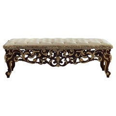 21st Century Rococo-Inspired Handcarved Bed Bench by Modenese Interiors