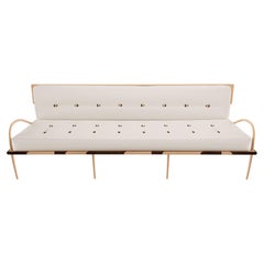 21st Century Romanza Sofa in Ash, Walnut, Quilted Fabric, Made in Italy