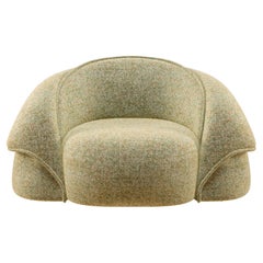 21st Century Romy Armchair Brass Casamance Lierna Fabric