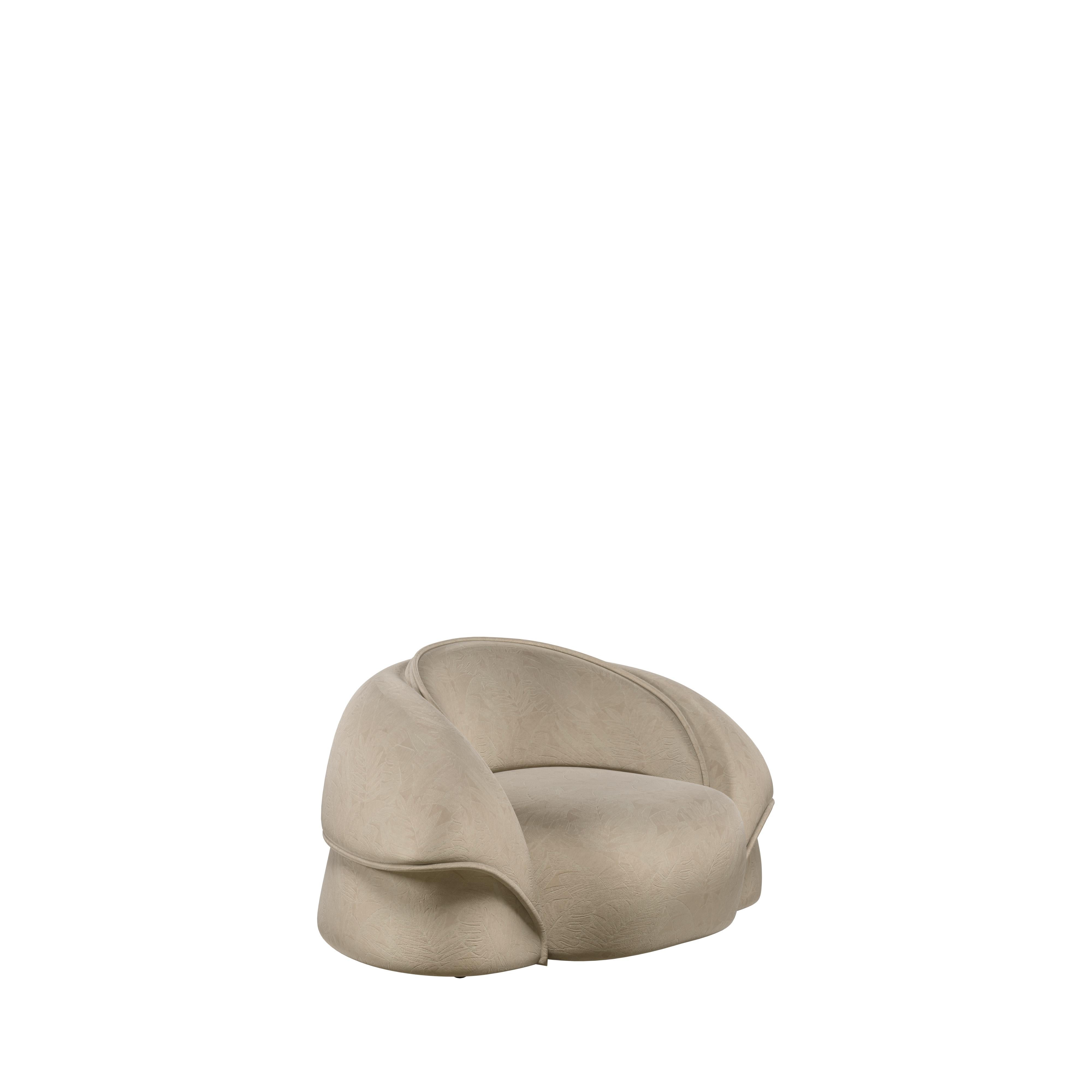 21st Century Romy Sessel Messing Casamance Lierna Stoff (Textil) im Angebot