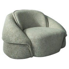 Poltrona Romi del 21° secolo in ottone Casamance Lierna Fabrice