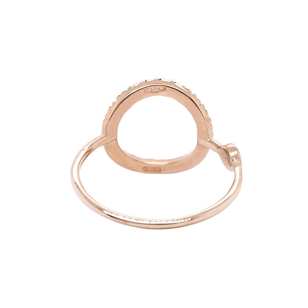 Round Cut 21st Century Rose Gold Diamond Circle Ring For Sale