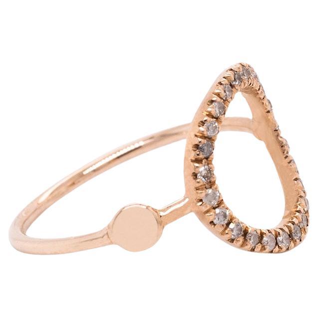 21st Century Rose Gold Diamond Circle Ring For Sale