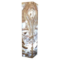 21st Century Rose Onyx Back Lit Pedestal Lamp from Mexico
