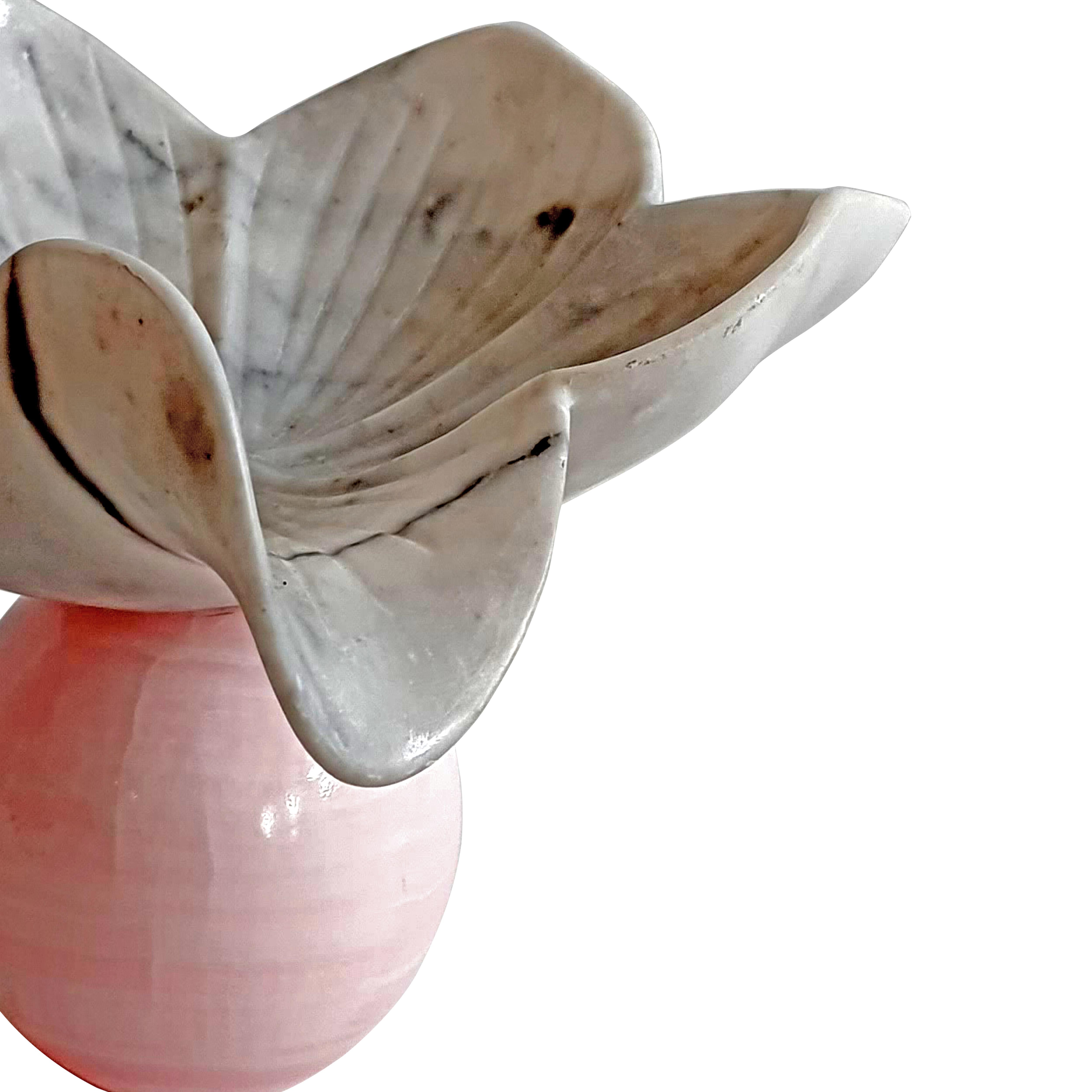 Post-Modern 21st Century Decorative Rose Quartz & Marble Semi Precious Handcrafted For Sale