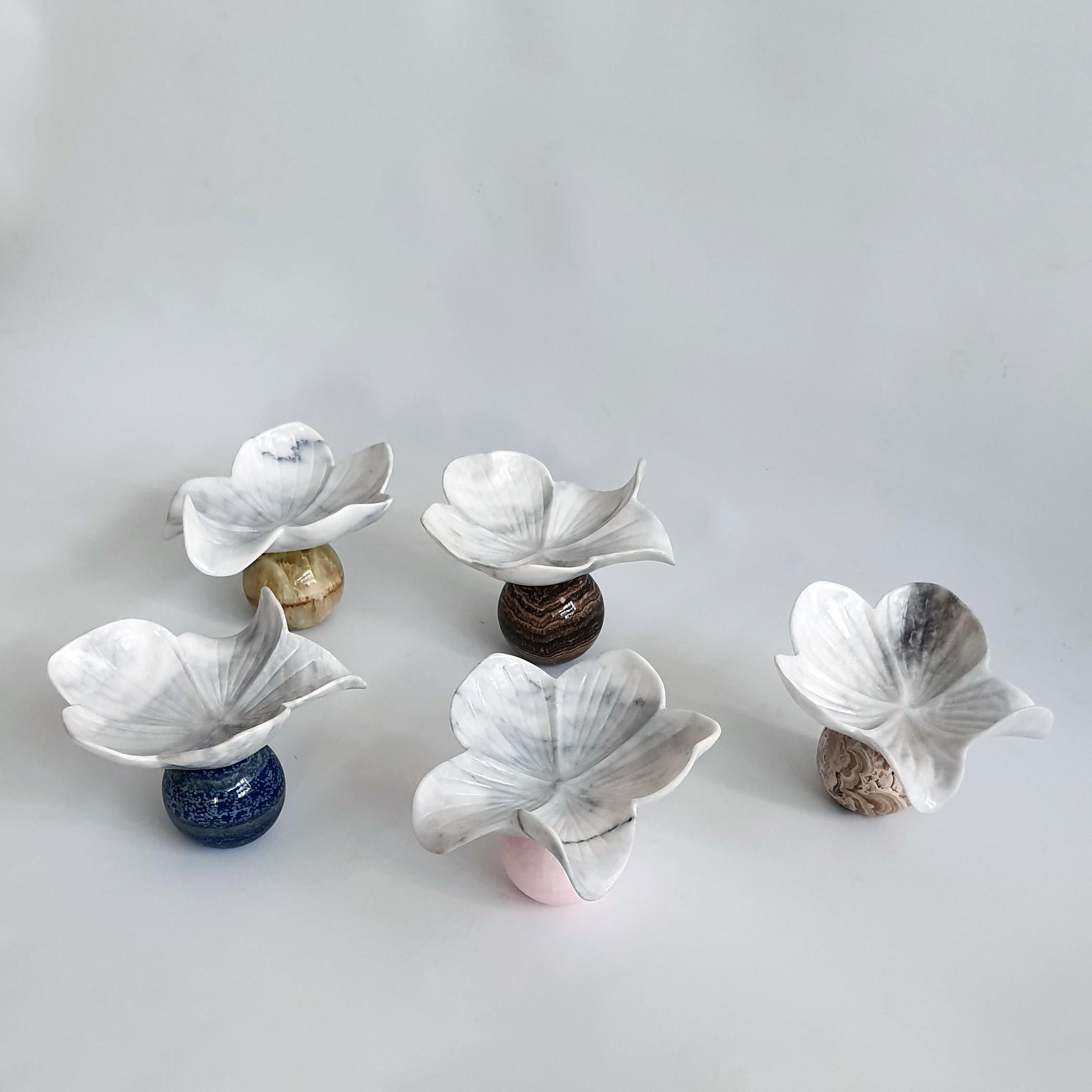 Contemporary 21st Century Decorative Rose Quartz & Marble Semi Precious Handcrafted For Sale