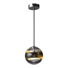 Siglo XXI Rotondo 893.55 Lámpara colgante en negro/cristal/té