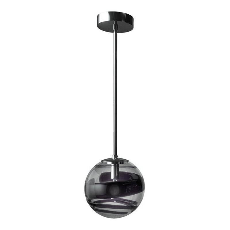 Siglo XXI Rotondo Lámpara Colgante en Negro / Cristal en venta
