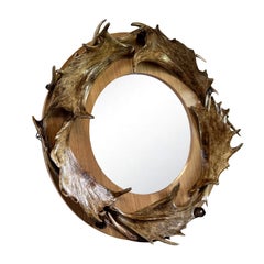 Runder Spiegel im Geweihstil des 21. Jahrhunderts aus Schottland