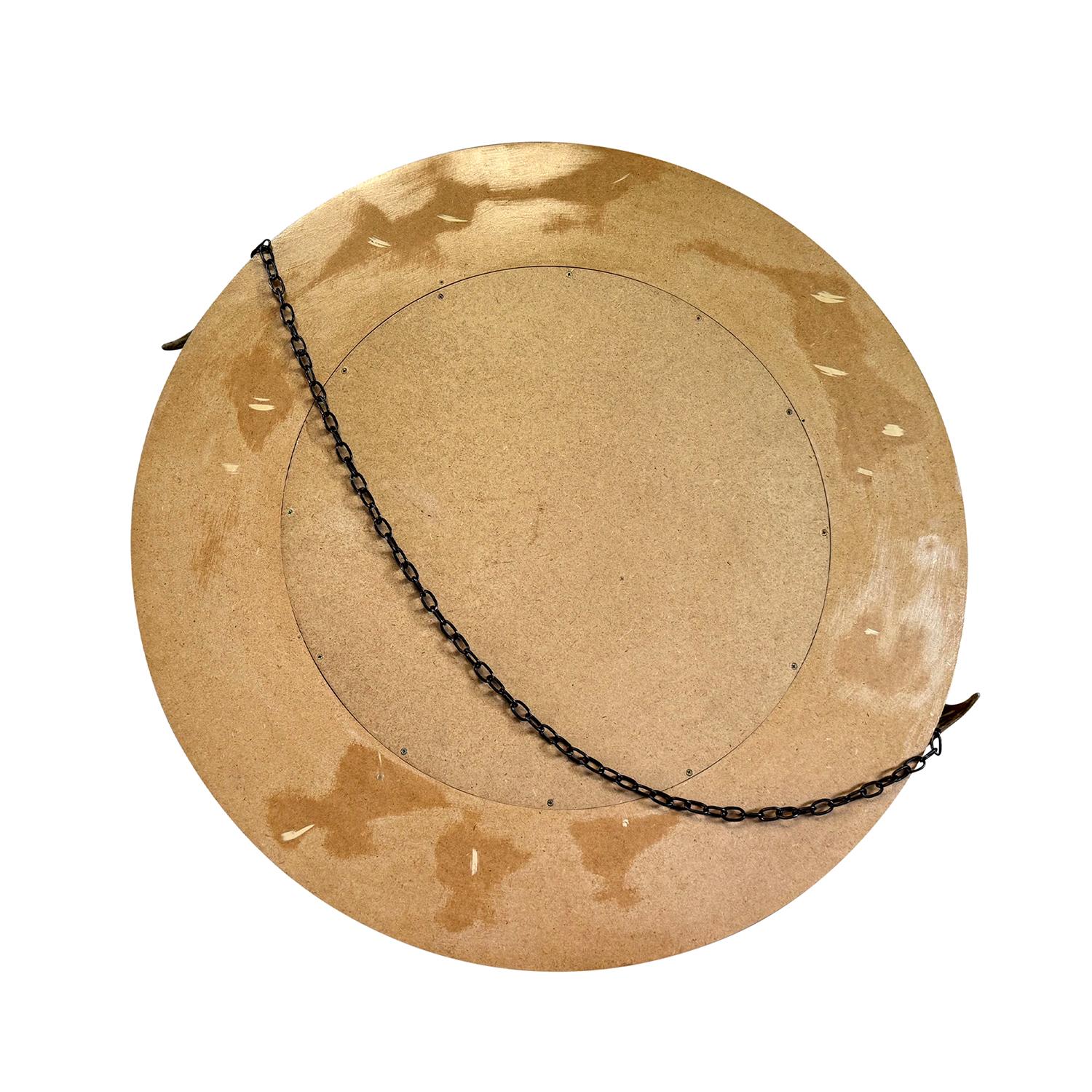 21st Century Round Antler-Style Round Mirror from Scotland In Good Condition For Sale In West Palm Beach, FL