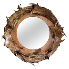 21st Century Round Antler-Style Round Mirror from Scotland