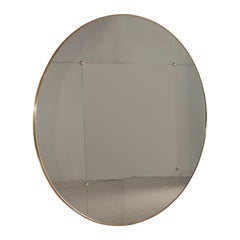 Miroir rond de style Art déco du 21e siècle en laiton et verre fumé 140 cm