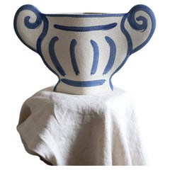21st Century ‘Round Greek [M]’, in White Ceramic, Hand-Crafted in France
