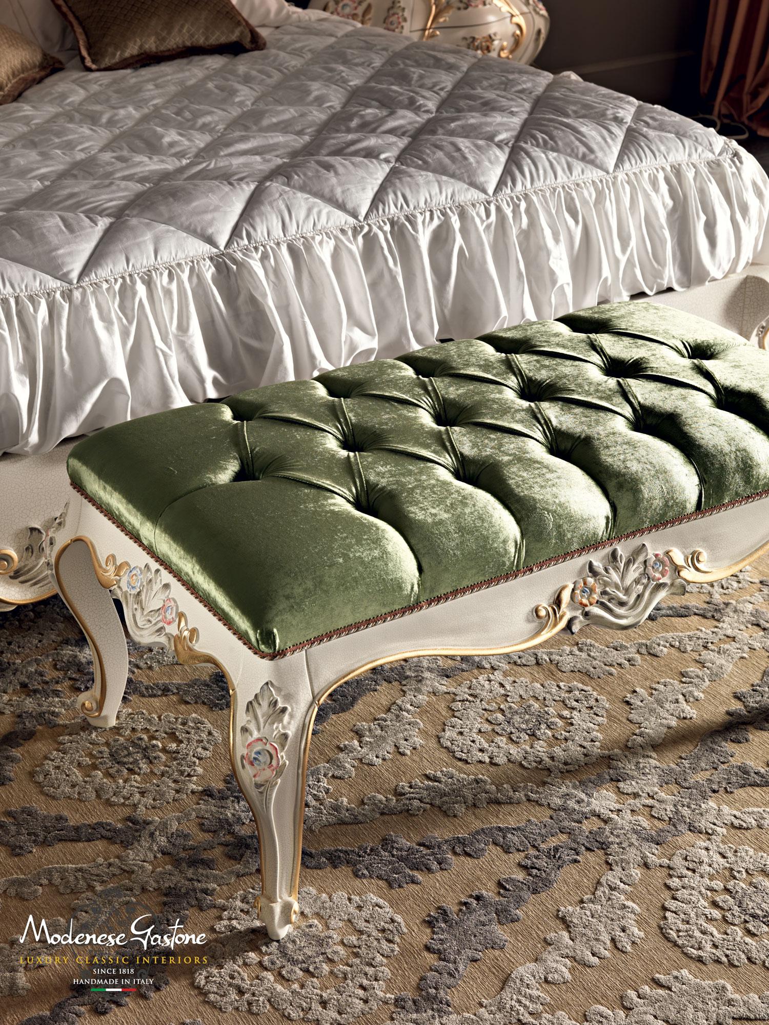 Contemporary 21st Century Royal Double Bed, Baroque Handpainted by Modenese Gastone Interiors For Sale