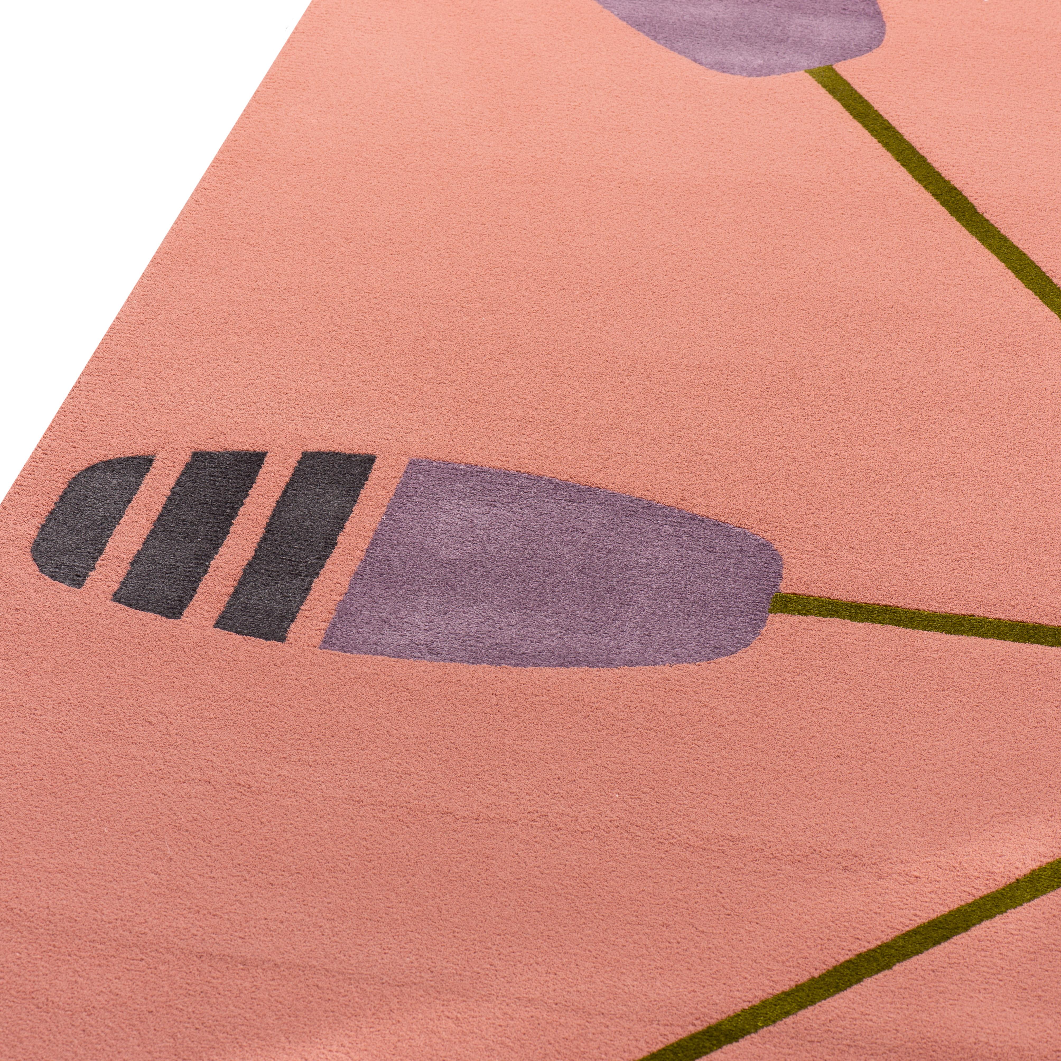21st Century Rug, Tinged Leaves I Flowery For Sale 3