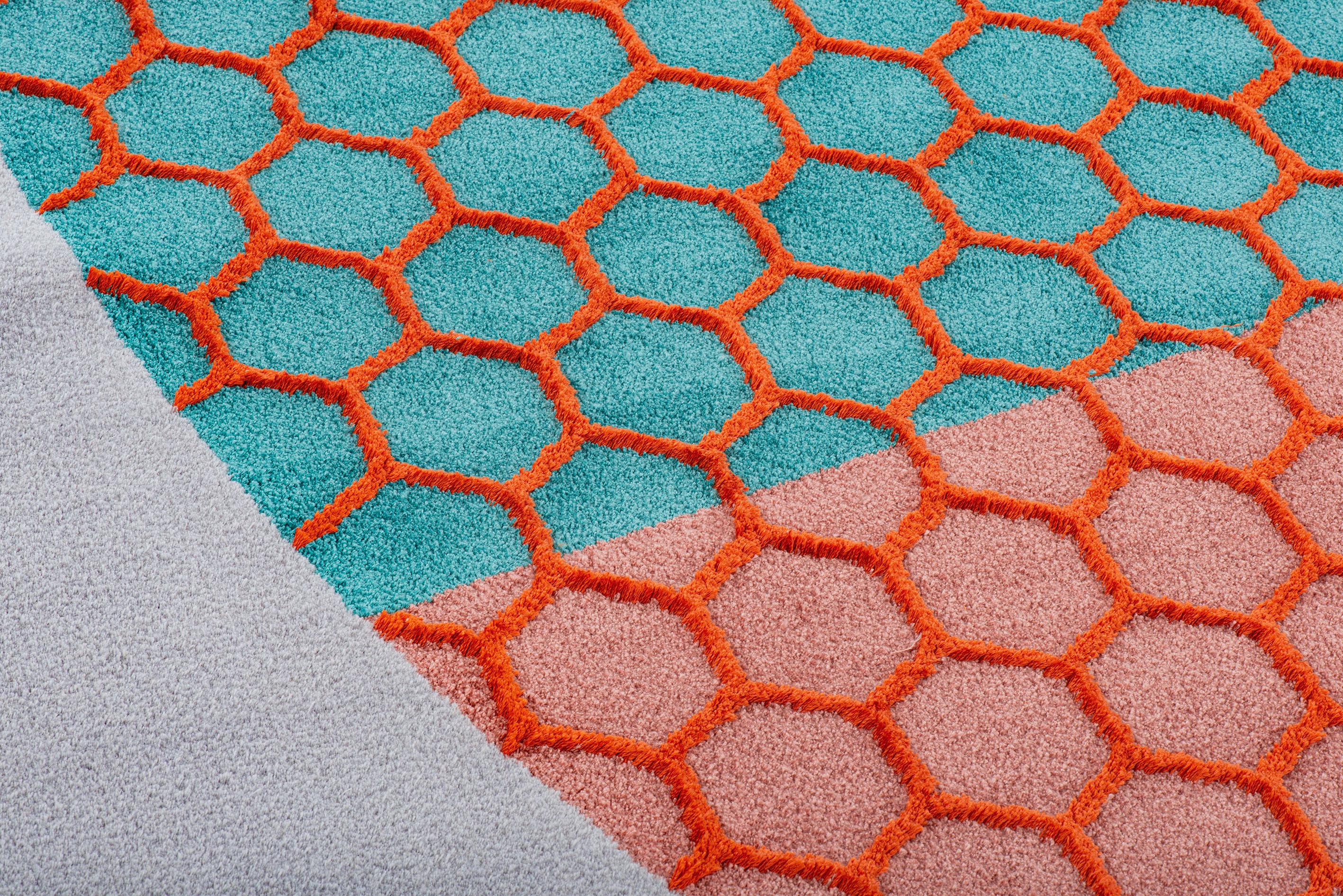 Wool 21st Century Rug, Weightlessness I Orange For Sale