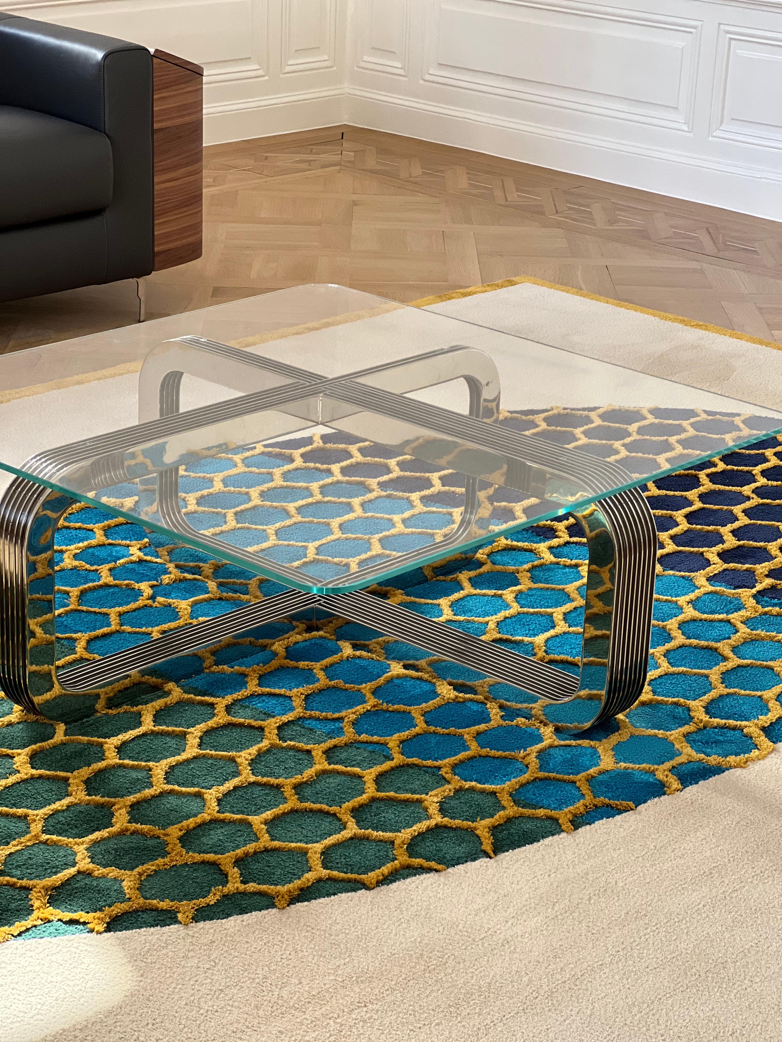 Wool 21st Century Rug, Weightlessness I Yellow For Sale