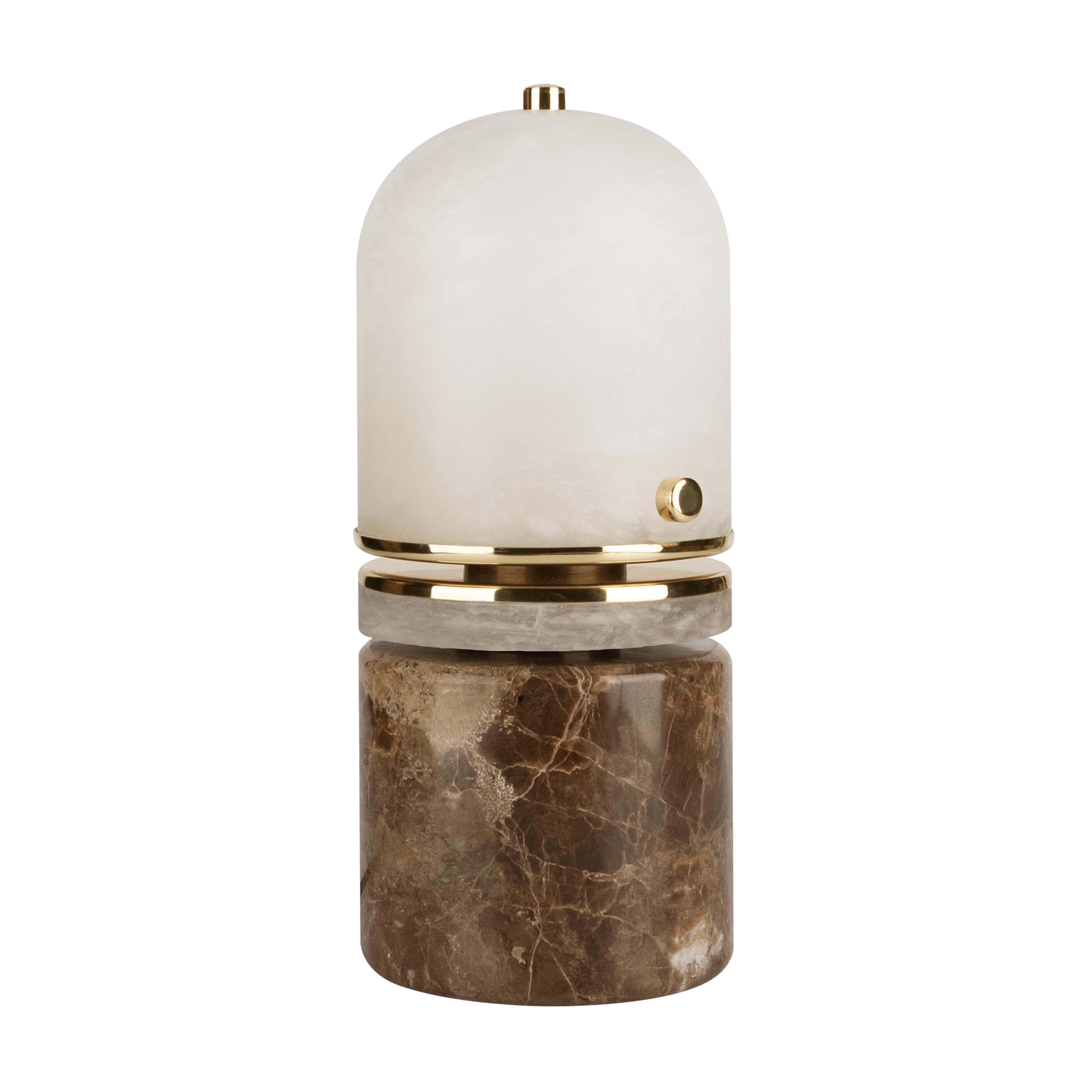 21st Century Russell Table Lamp Alabaster Emperador In New Condition For Sale In RIO TINTO, PT