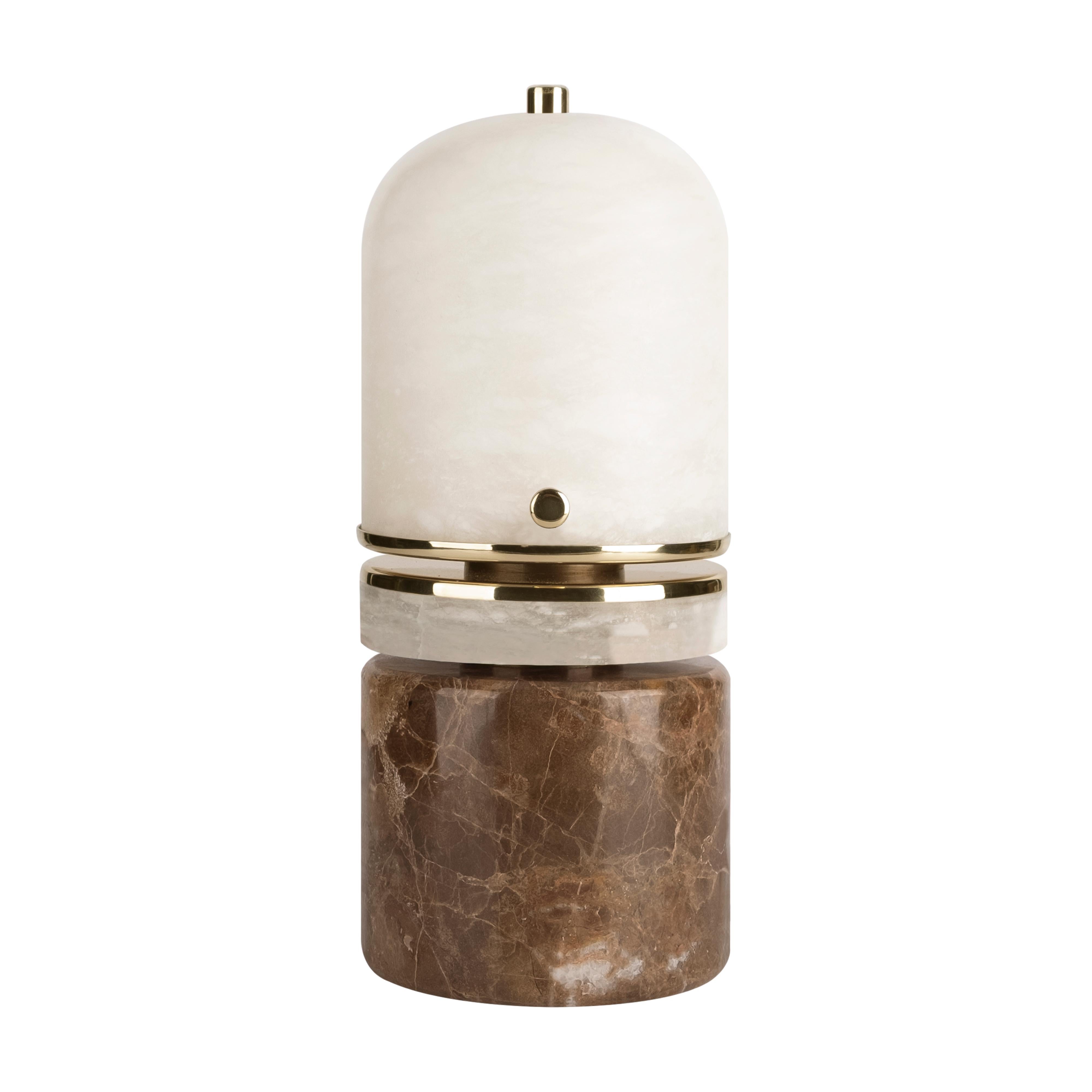21st Century Russell Table Lamp Alabaster Emperador For Sale 1