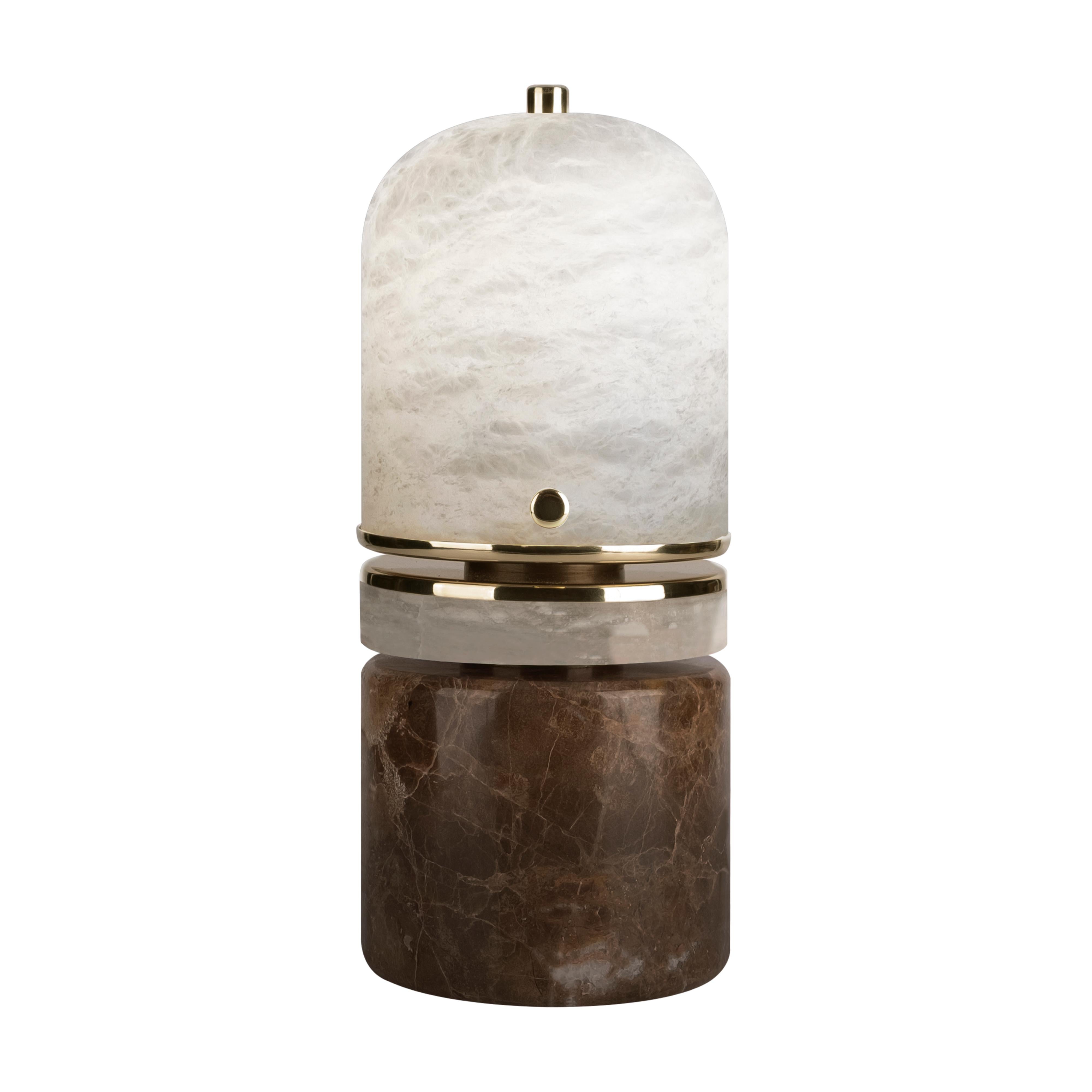 21st Century Russell Table Lamp Alabaster Emperador For Sale 2