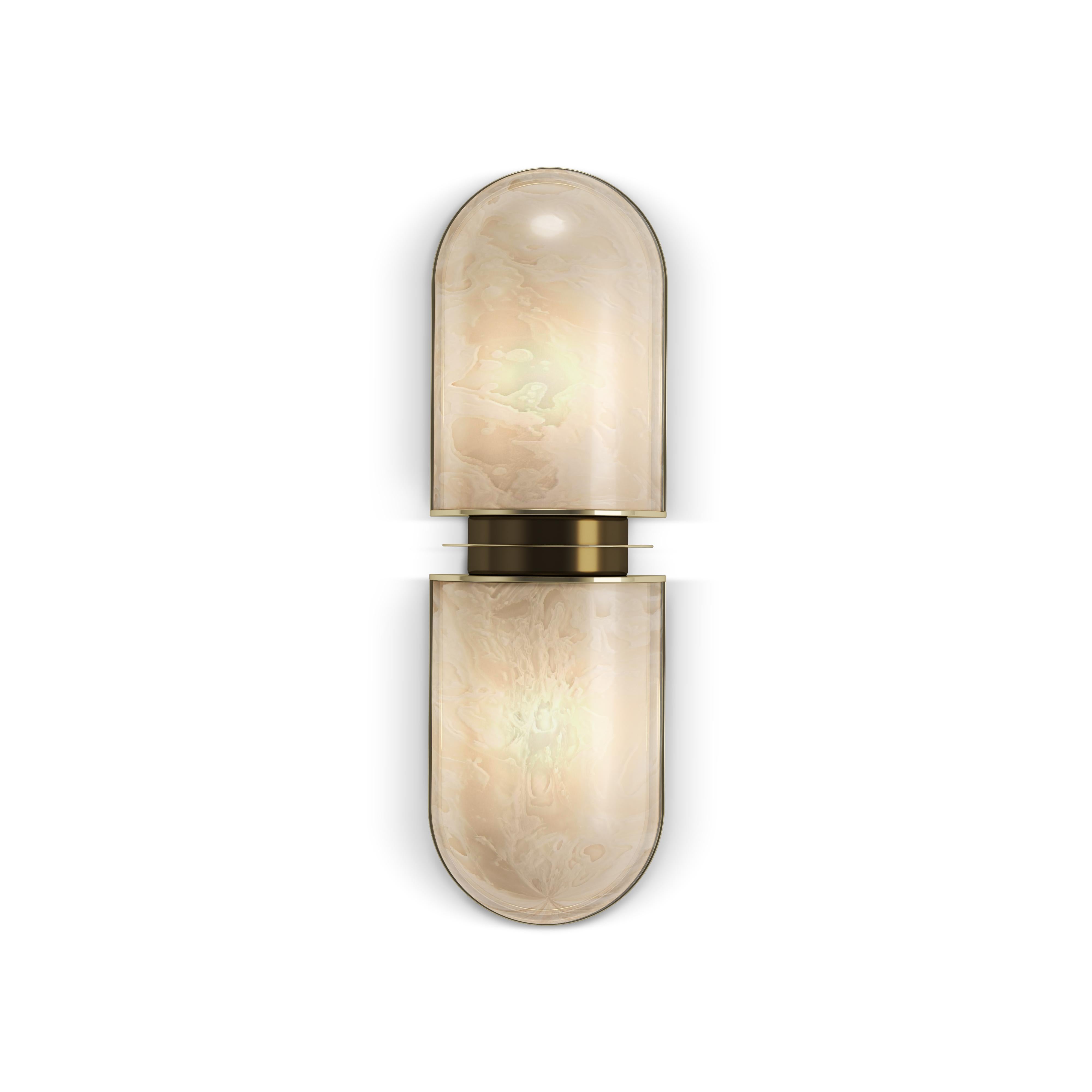 Russell-Wandleuchte II, 21. Jahrhundert, Alabaster, handgefertigt in Portugal von Porus Studio (21. Jahrhundert und zeitgenössisch) im Angebot