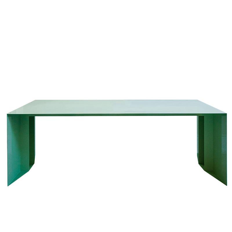 21st Century S3 Laquered Iron Dining Table / Desk Green Blue Yellow Silver Pink For Sale 8