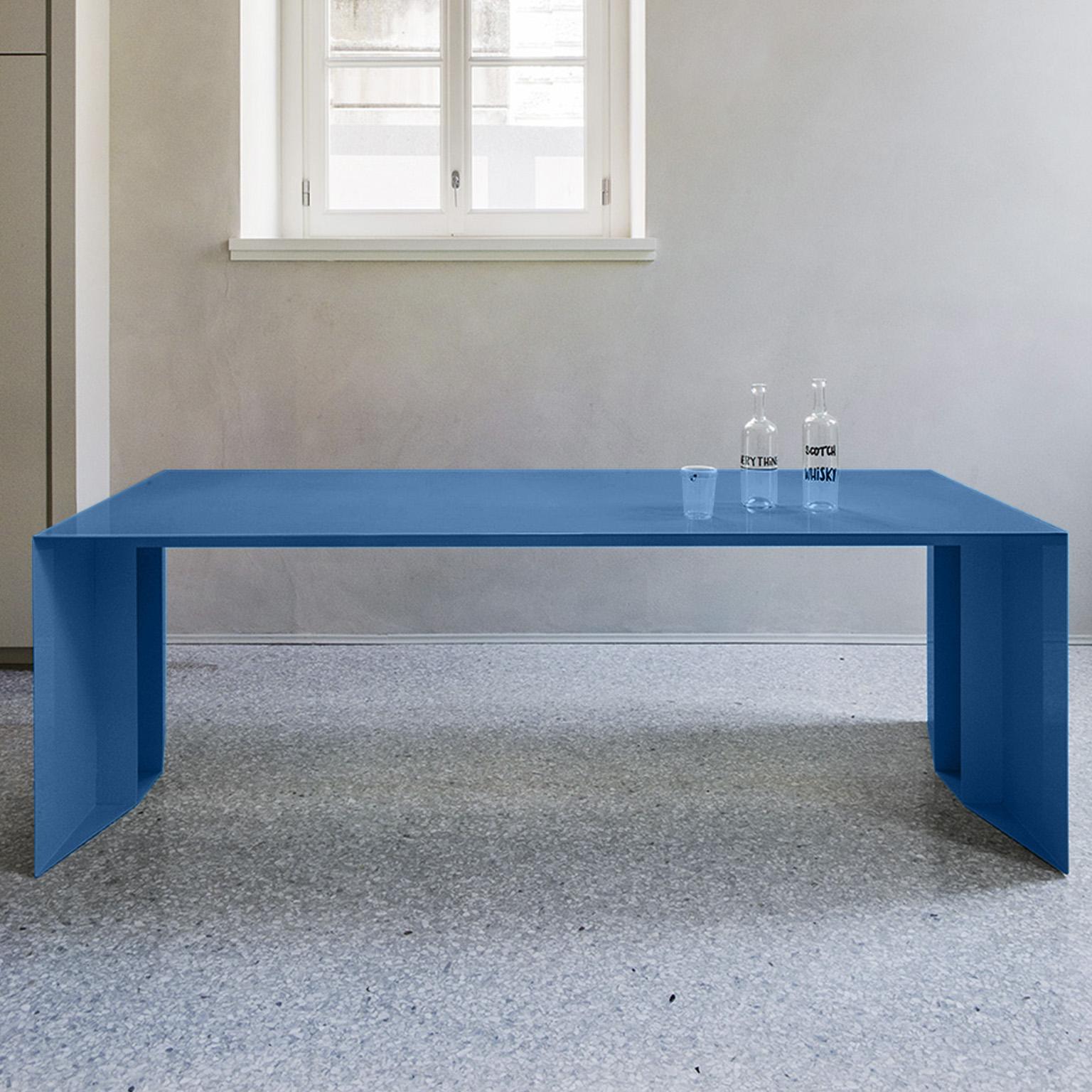 XXIe siècle et contemporain Table de salle à manger/bureau S3 du 21e siècle en fer laqué vert bleu jaune argenté rose en vente