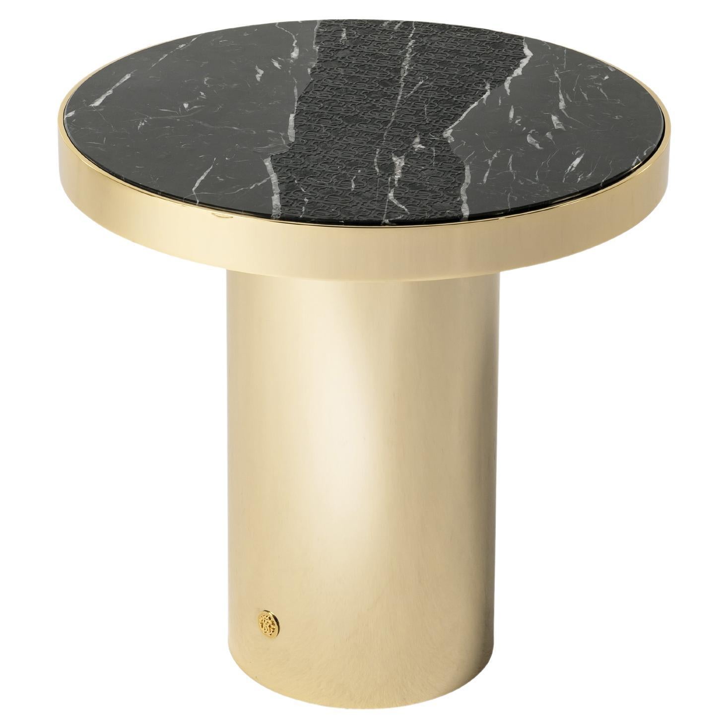21st Century Sahara Side Table with Marble Top by Roberto Cavalli Home Interiors