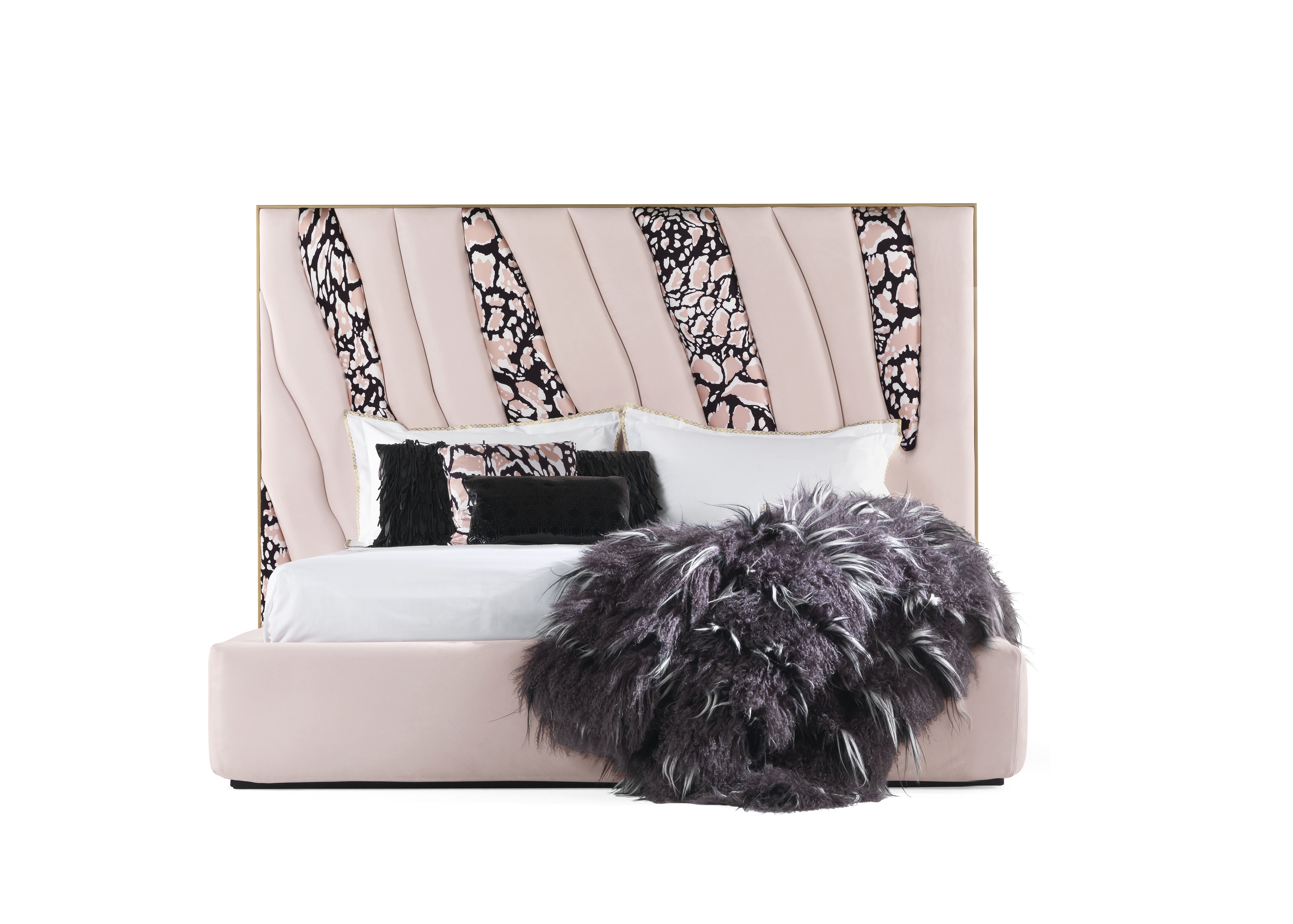 Sahara4 Bett aus Stoff und Leder des 21. Jahrhunderts von Roberto Cavalli Home Interiors im Angebot