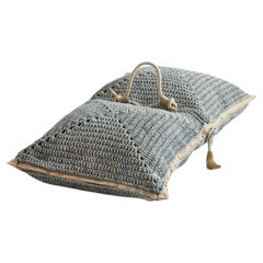 21st Century Sand-Blue Outdoor Indoor Handmade Floor Cushion