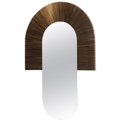 21st Century Santa Mirror Straw Resin Marquetry Brown by Marco Sorrentino