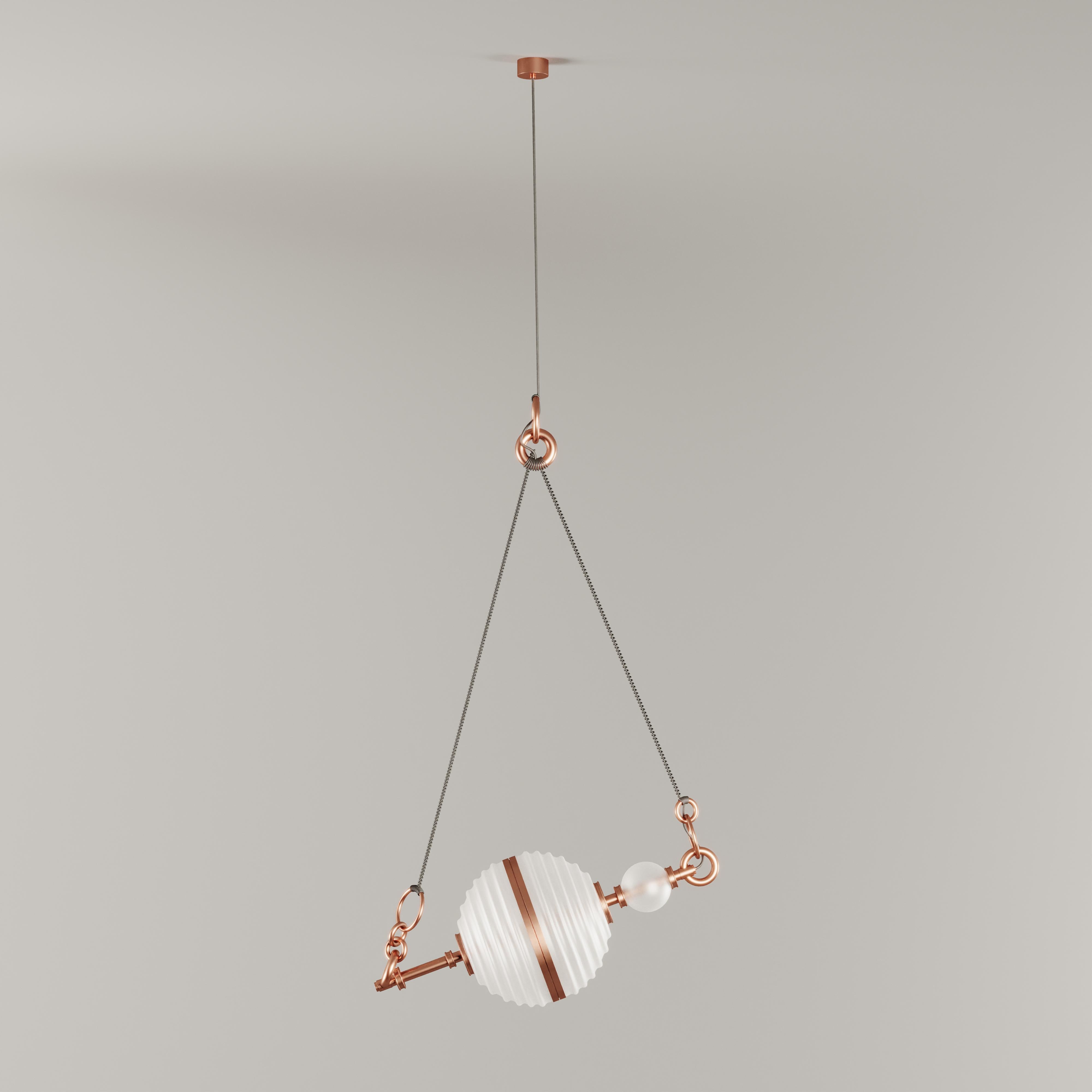 Lampada a sospensione 21st Saturn in ottone spazzolato e vetro Made in Portugal di Creativemary In condizioni Nuovo in vendita a RIO TINTO, PT