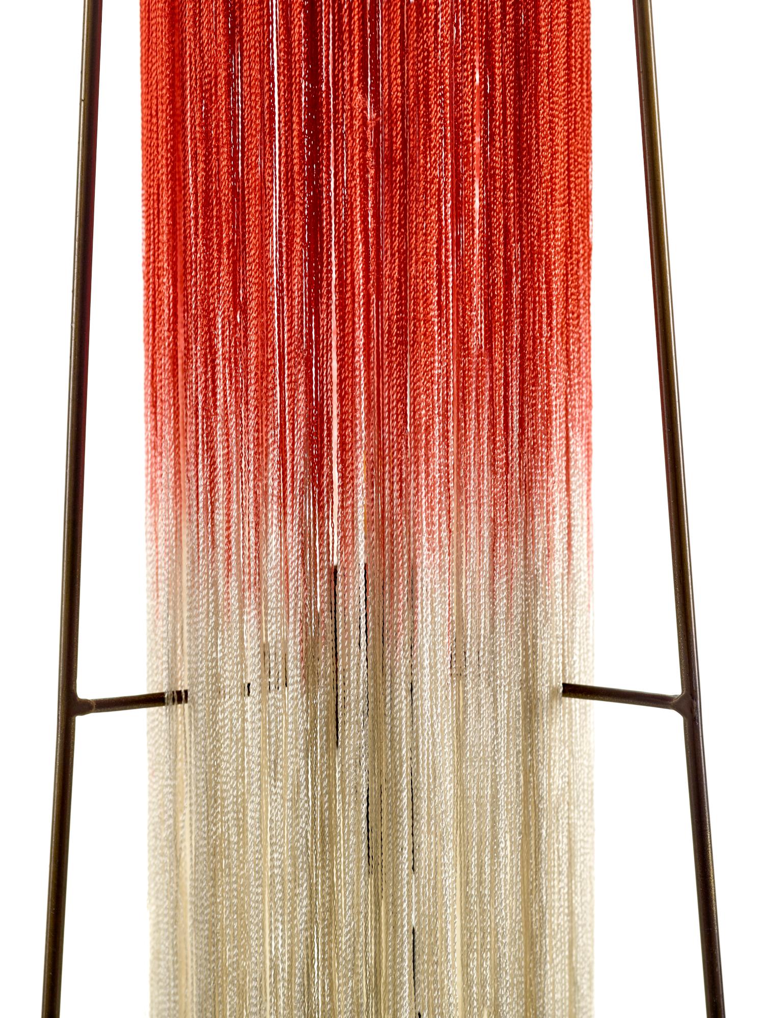 Modern 21st Century Scarlet and Cream Viscose Kiki Table Lamp by Ann Demeulemeester