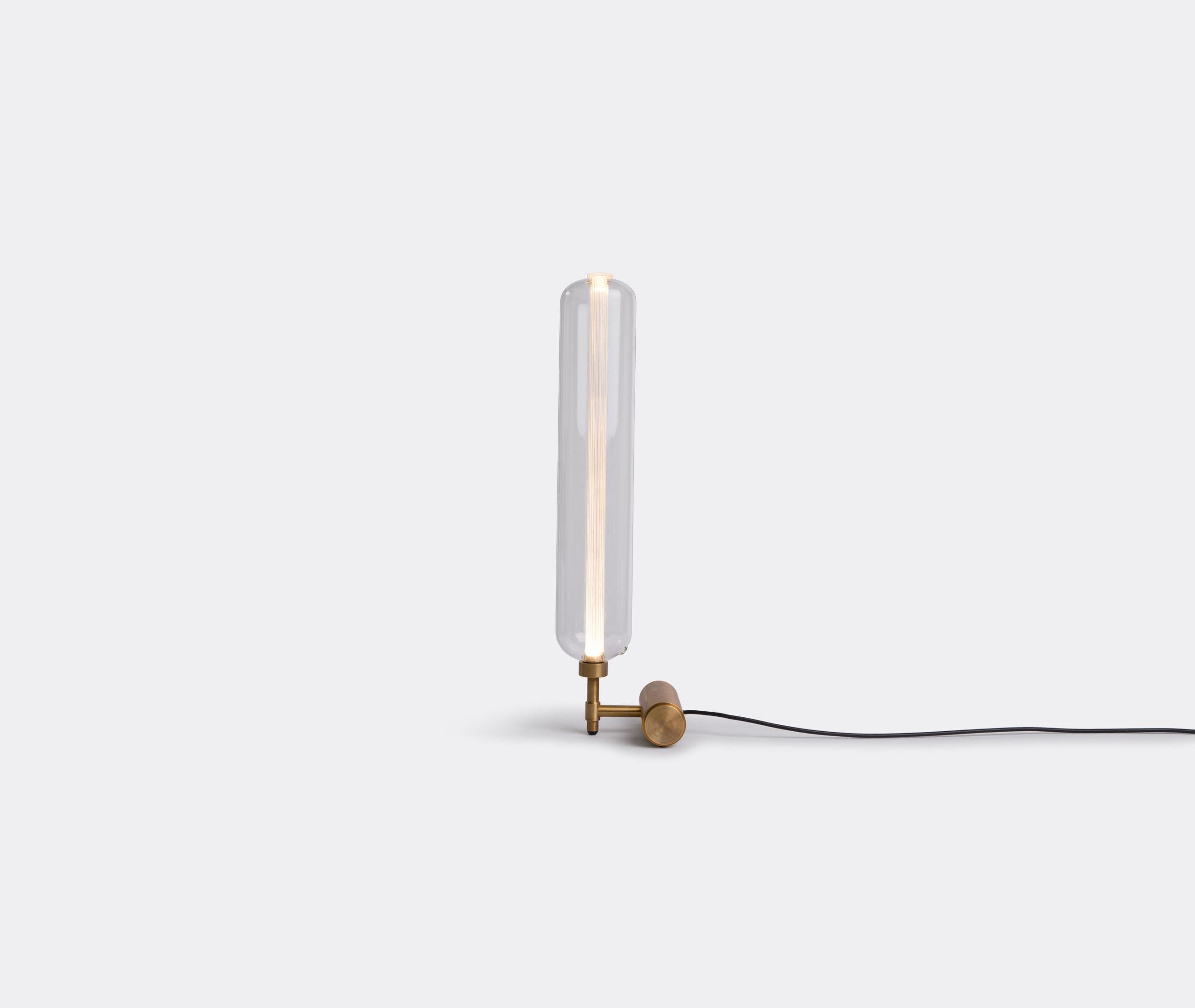 Modern 21st Century Scintilla Borosilicate Blown Glass and Metal Base Table Lamp
