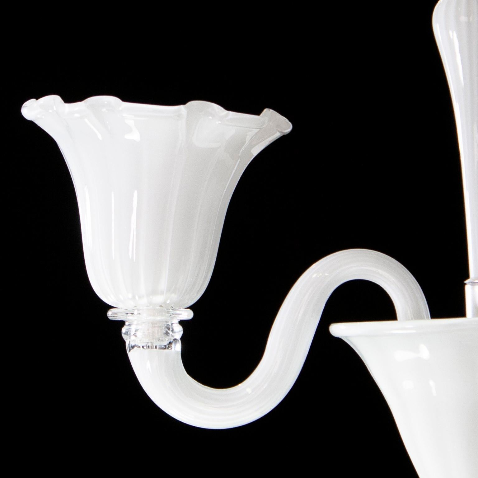 21st Century Sconce 1 Arm, Rigadin White Encased Murano Glass by Multiforme In New Condition For Sale In Trebaseleghe, IT