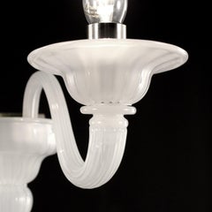 21st Century Sconce 2 Arms white silk Murano Glass Simplicissimus by Multiforme